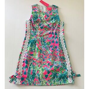 Lilly Pulitzer Mila Shift Dress Snap Back Gators Crocs sz 4 Lace